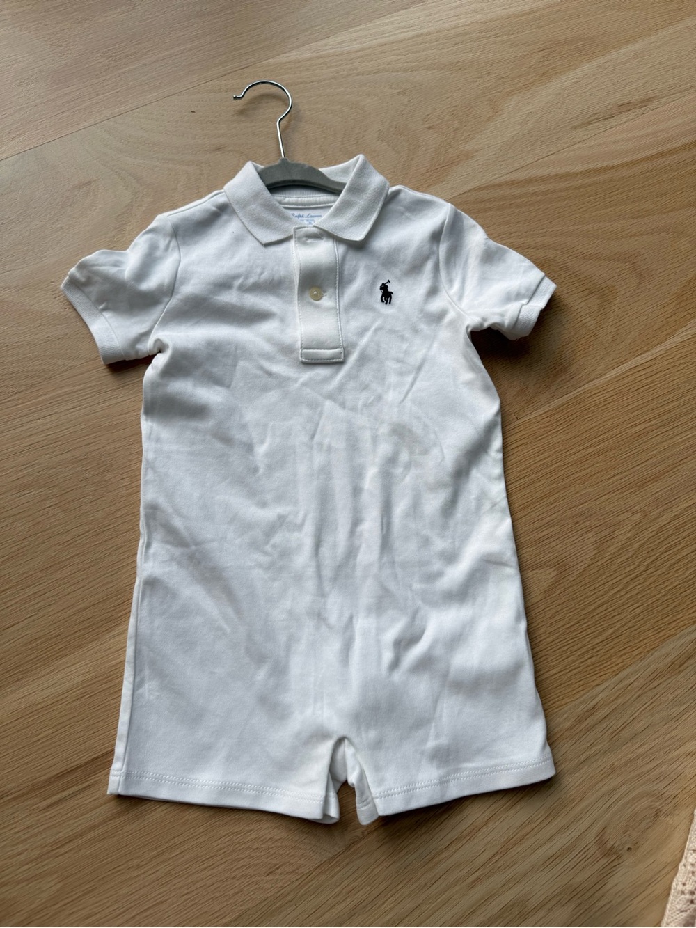 Ralph Lauren White Polo One-Piece with Navy Pony 18 months excellent condition